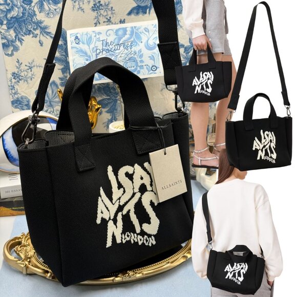 All Saints Handbags - 🆕 ALL SAINTS 🧿 NWT Izzy Orlando Mini Tote Crossbody Bag, Black & White